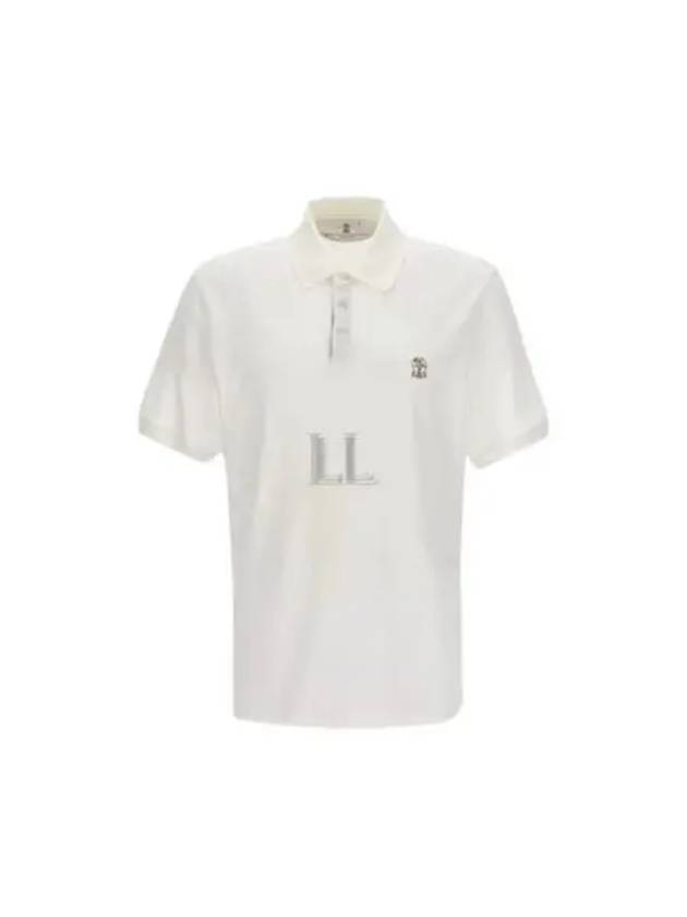 Logo Cotton Polo Shirt White - BRUNELLO CUCINELLI - BALAAN 2