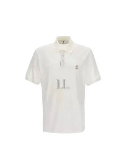 Logo Cotton Polo Shirt White - BRUNELLO CUCINELLI - BALAAN 2