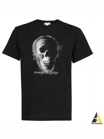 Skull Print Oversized Short Sleeve T Shirt Black 704967 QTZ02 - ALEXANDER MCQUEEN - BALAAN 1