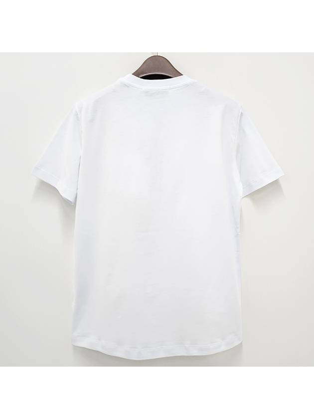 Brushed Logo Short Sleeve T-Shirt White - MSGM - BALAAN 3