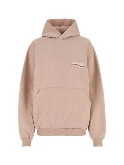 Embroidered Logo Cotton Hoodie Light Pink - BALENCIAGA - BALAAN 2