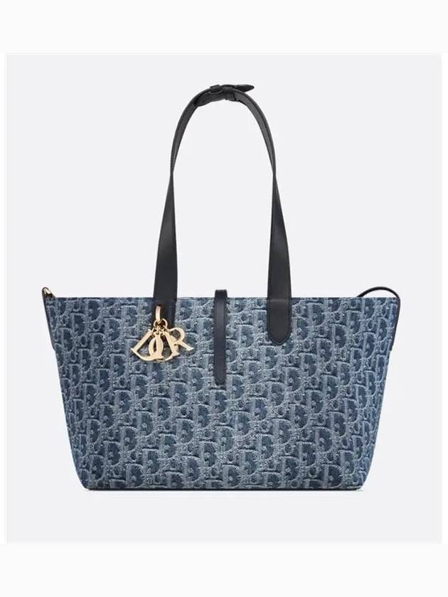 Oblique Toujours Medium Tote Bag Blue - DIOR - BALAAN 6