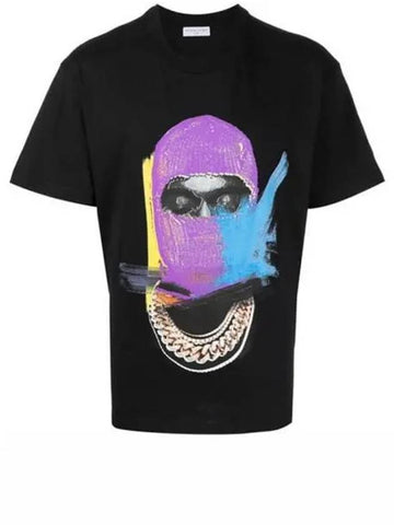 NUS21241 009 Mask on printing short sleeve t shirt black men s TR 270262 - IH NOM UH NIT - BALAAN 1