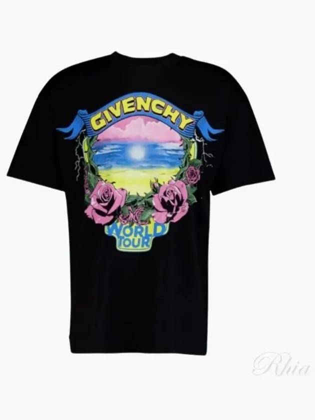 World Tour Cotton Short Sleeve T-Shirt Black - GIVENCHY - BALAAN 2