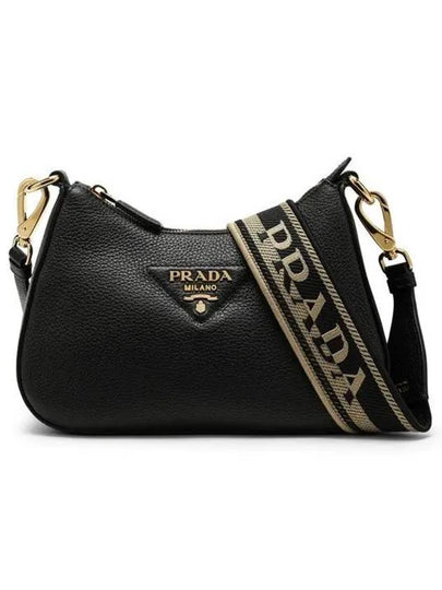 Vitello Dino Leather Shoulder Bag Black - PRADA - BALAAN 2