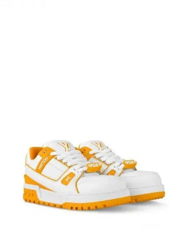 LV Trainer Maxi Low Top Sneakers White Yellow - LOUIS VUITTON - BALAAN 1