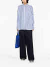 Men's Striped Poplin Long Sleeve Shirt Blue - COMME DES GARCONS - BALAAN 5