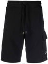 Men's Lens Patch Cargo Shorts Black - CP COMPANY - BALAAN 3