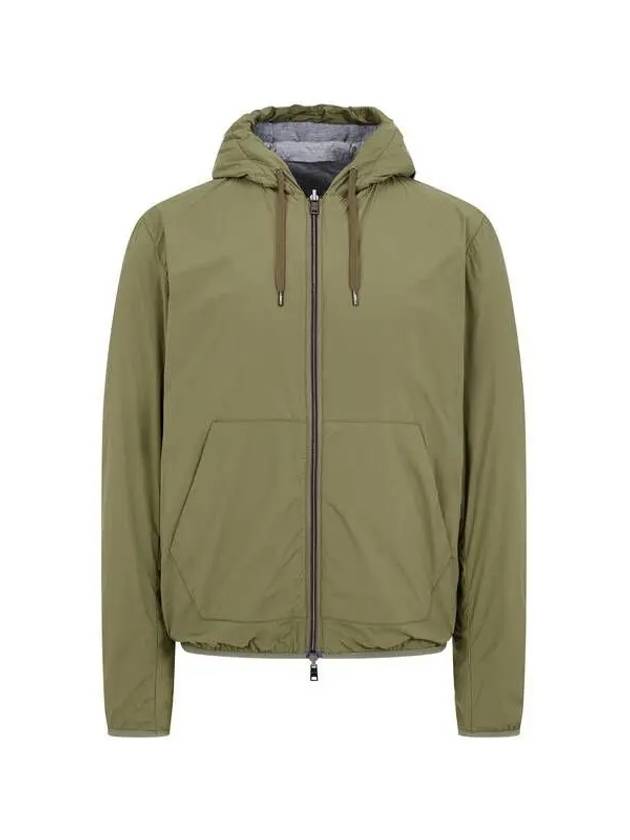 Men's Reversible Nylon Zipup Hooded Jacket Olive 271410 - HERNO - BALAAN 1