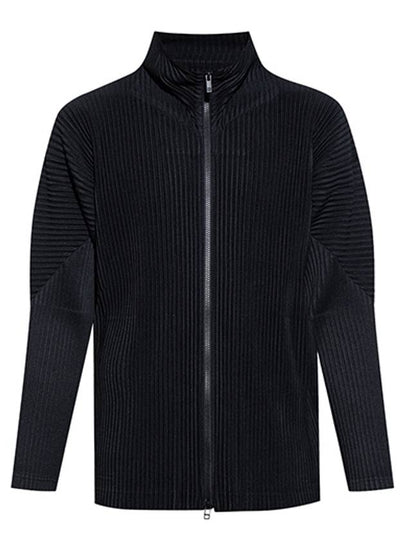 Pleats Zip-Up Cardigan Black - ISSEY MIYAKE - BALAAN 2