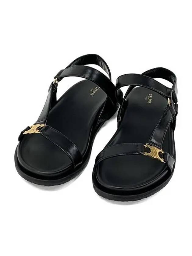 Maud Calfskin Triomphe Sandals Black - CELINE - BALAAN 6