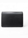 Triomphe Shiny Calfskin Flap Card Wallet Black - CELINE - BALAAN 3