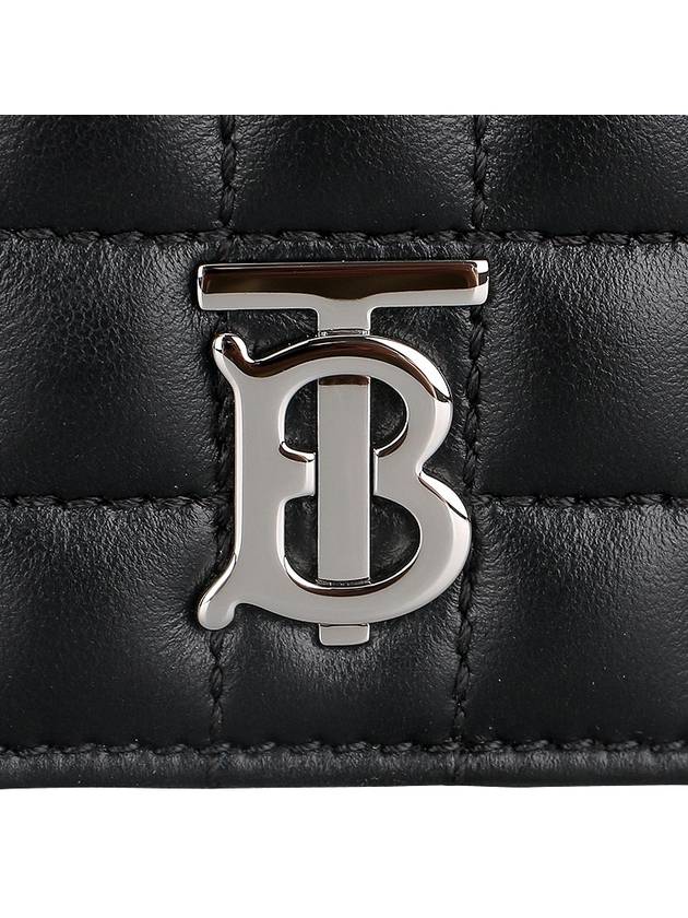 Lola Folding Small Quilted Leather Card Wallet Black Palladium - BURBERRY - BALAAN 7