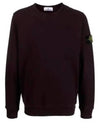 Brushed Cotton Fleece Garment Dyed Crewneck Sweatshirt Dark Burgundy - STONE ISLAND - BALAAN 2