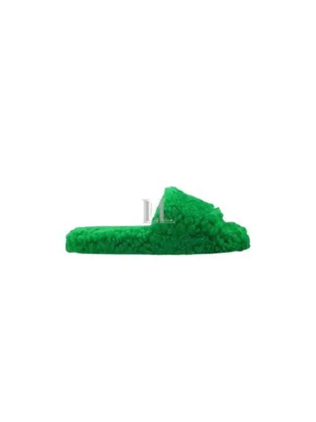 Teddy Shearling Slippers Green - BOTTEGA VENETA - BALAAN 2