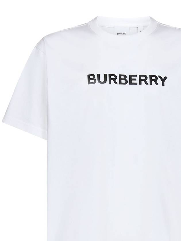 logo print cotton short sleeve t-shirt white - BURBERRY - BALAAN 4