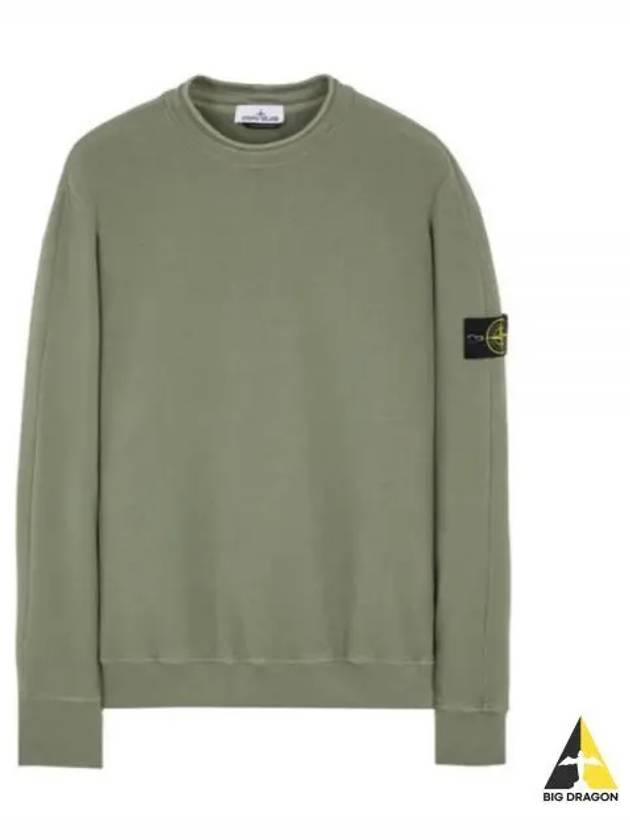 Stretch Cotton Fleece Mock Turtleneck Sweatshirt Sage Green - STONE ISLAND - BALAAN 2