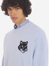 Intarsia Fox Head Comfort Knit Top Sky Blue - MAISON KITSUNE - BALAAN 5