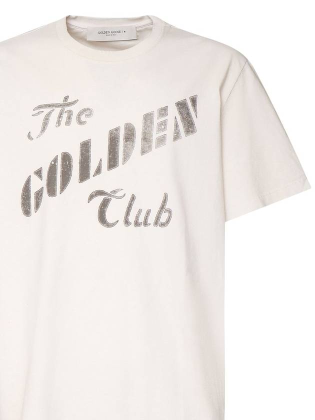 Gold Print Cotton Short Sleeve T-Shirt Heritage White - GOLDEN GOOSE - BALAAN 5