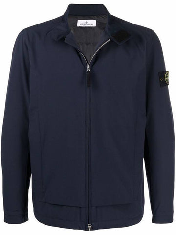 Waffen Patch Softshell Zip-Up Jacket Teal Blue - STONE ISLAND - BALAAN 1