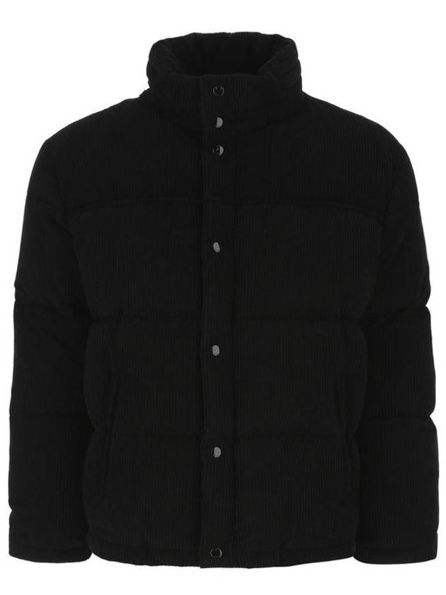 Corduroy Down Padding Jacket Black - SAINT LAURENT - BALAAN 2