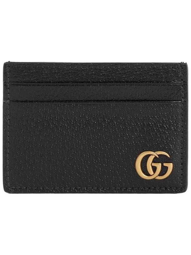 GG Marmont Leather Card Wallet Black - GUCCI - BALAAN 2