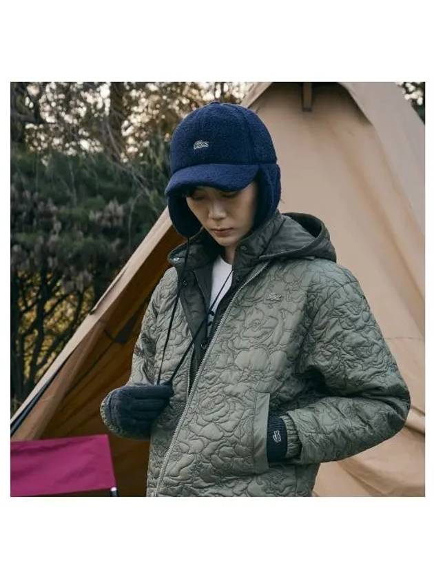 Women s Fleece Earbud Hat Navy - LACOSTE - BALAAN 1