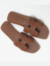 Oran Calfskin Slippers Gold Piqures Ecrues - HERMES - BALAAN 4