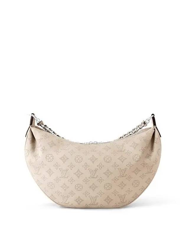 Women's Baia MM Mahina Leather Tote Bag Galette Grey - LOUIS VUITTON - BALAAN 4