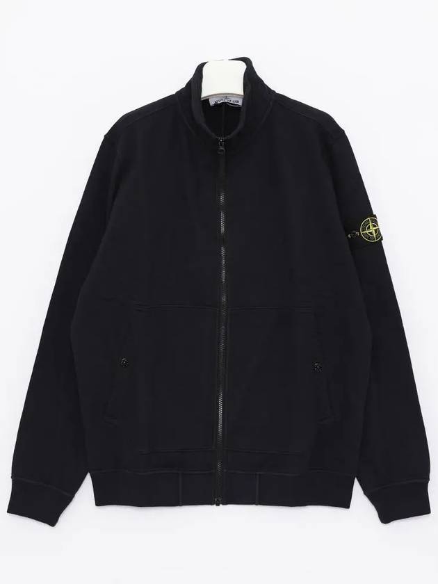 Men's Wappen Patch Cotton Zip Up Jacket Blue - STONE ISLAND - BALAAN 4