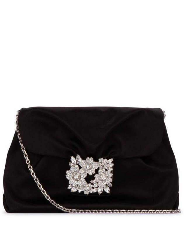 Efflorescence Satin Mini Clutch Shoulder Bag Black - ROGER VIVIER - BALAAN 2