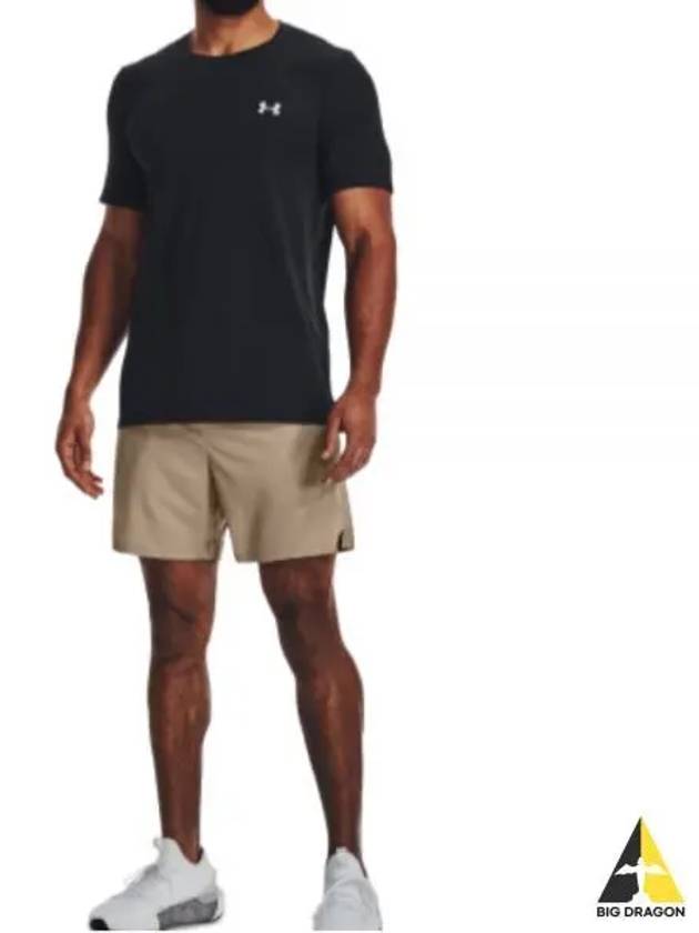 Men's UA Seamless Grid Short Sleeve T Shirt Black - UNDER ARMOUR - BALAAN 2