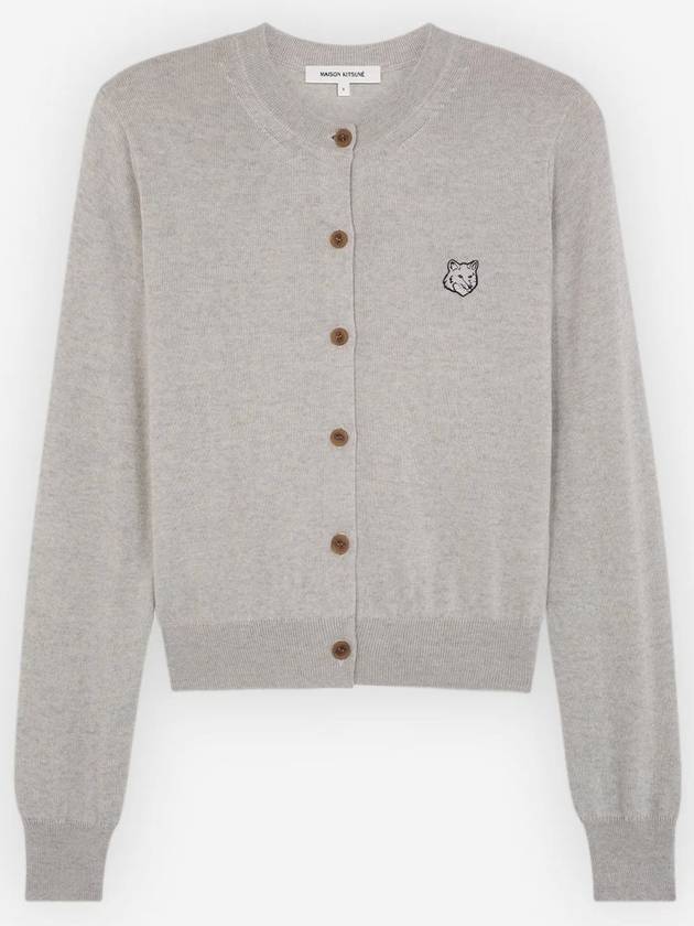 Bold Fox Head Patch Regular Cardigan Grey - MAISON KITSUNE - BALAAN 2