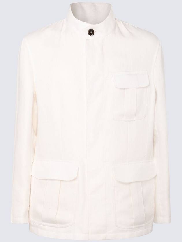 Brioni White Leather Casual Jacket - BRIONI - BALAAN 1