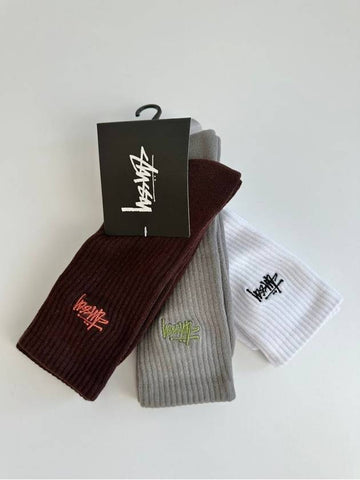 AU Australian Graffiti Socks ST724W2005 3 Pack MENS ONE SIZE - STUSSY - BALAAN 1