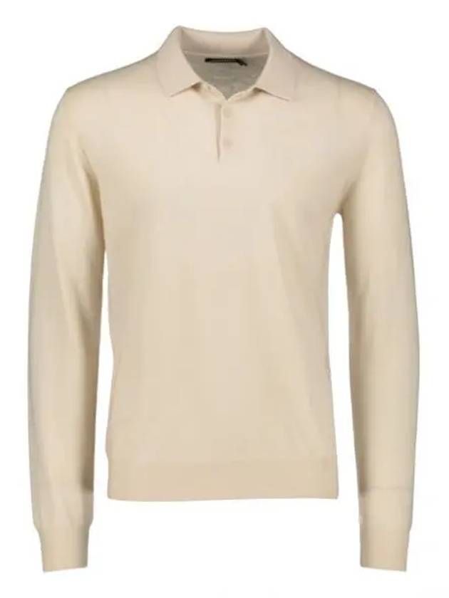 Noel Merino Long Sleeve Polo Knit Top Oyster Grey - J.LINDEBERG - BALAAN 2