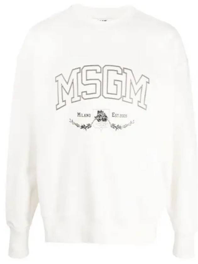 Logo Print Sweatshirt White - MSGM - BALAAN 2