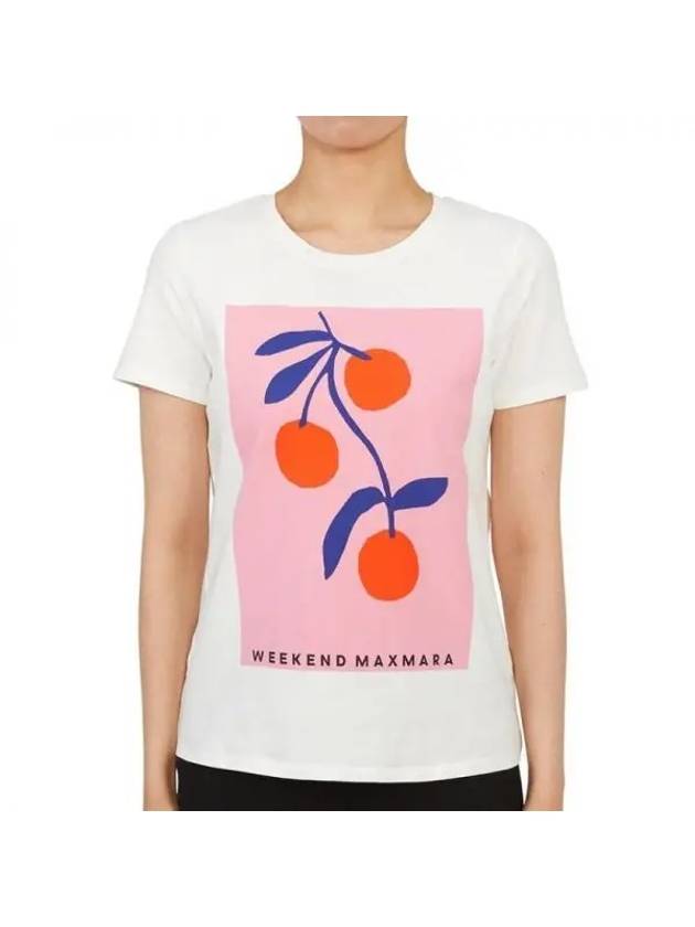 Chopin Print Short Sleeve T-Shirt White - MAX MARA - BALAAN 1