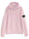 Logo Patch Drawstring Hoodie Pink - STONE ISLAND - BALAAN 2