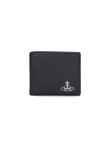 ORB Plaque Half Wallet Black - VIVIENNE WESTWOOD - BALAAN 1