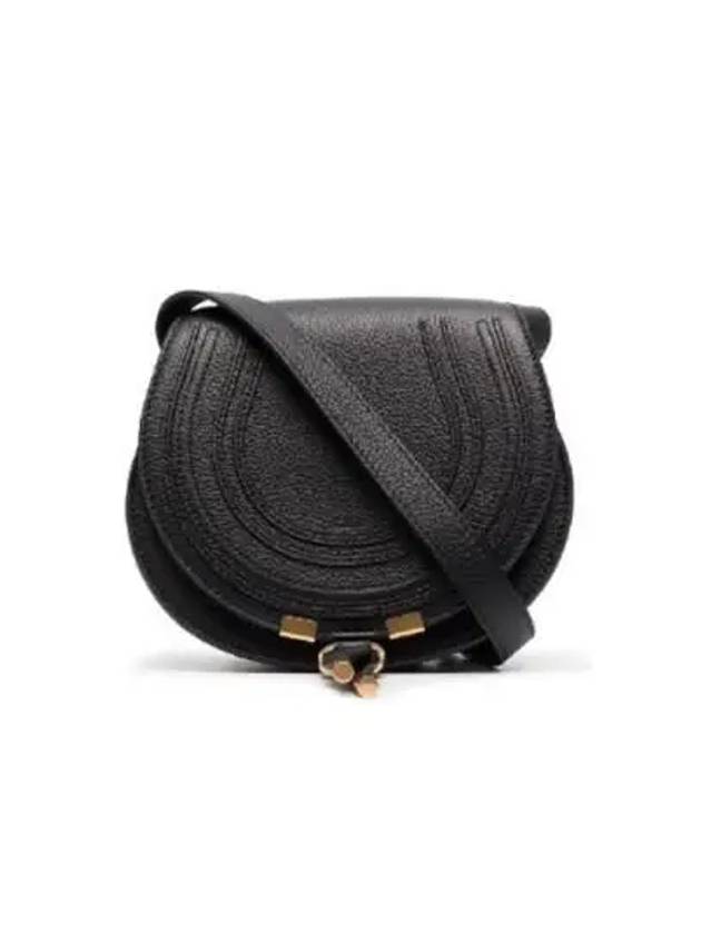 Marcie Saddle Small Grained Leather Cross Bag Black - CHLOE - BALAAN 2