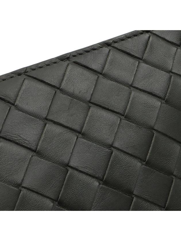 Black Intrecciato Half Zip Document Pouch Clutch - BOTTEGA VENETA - BALAAN 7