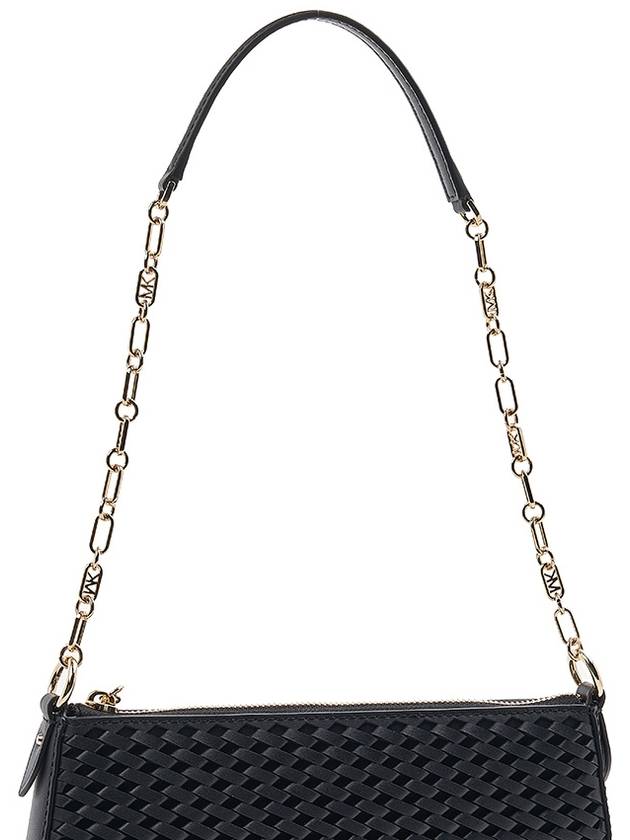 Empire Medium Chain Link Woven Leather Pochette Shoulder Bag Black - MICHAEL KORS - BALAAN 8