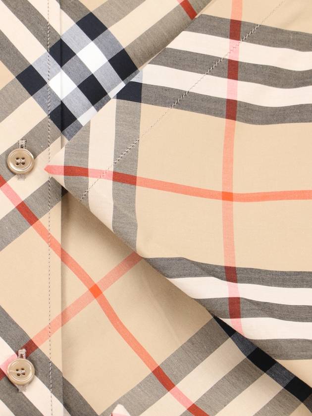 Check Cotton Long Sleeve Shirt Sand - BURBERRY - BALAAN 6