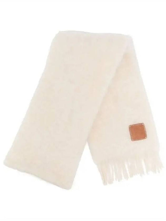 Anagram Fringe Mohair Scarf White - LOEWE - BALAAN 2