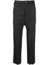 Striped Cropped Virgin Wool Straight Pants Black - VIVIENNE WESTWOOD - BALAAN 2