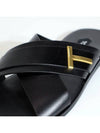 Preston Leather Mule Slippers Black - TOM FORD - BALAAN 8