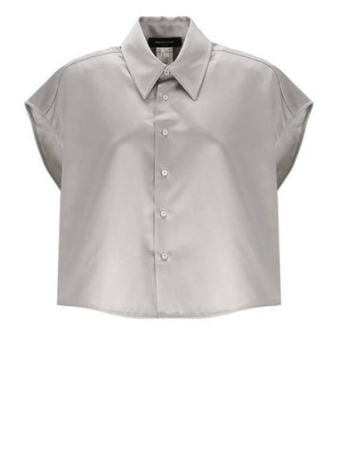 Line Cotton Short Sleeve Shirt Silver - FABIANA FILIPPI - BALAAN 1