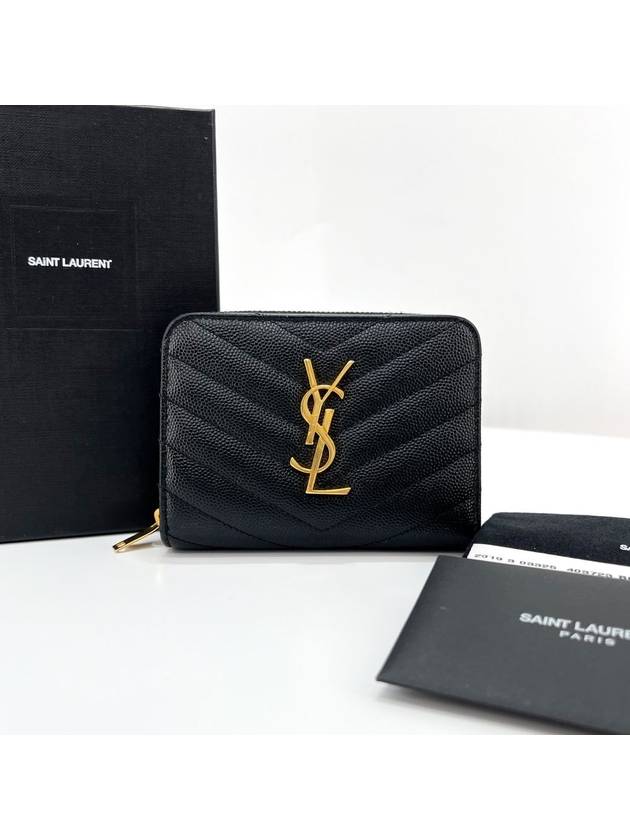 Matelasse Compact Half Wallet Black - SAINT LAURENT - BALAAN 2