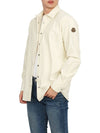 Men's Corduroy Slim Cut Long Sleeve Shirt White - MONCLER - BALAAN 7